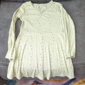 Art Class Pale Green Floral Ribbed Long-Sleeve Dress